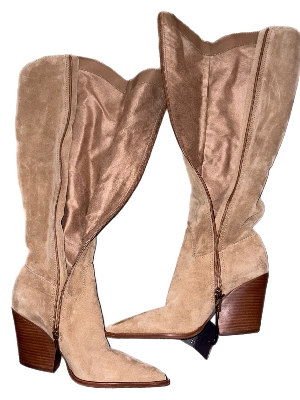 VINCE CAMUTO OYENNDA BOOT SIZE 7 WIDE CALF TORTILLA - Picture 6 of 9